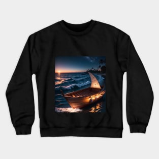 Un maravilloso atardecer en la playa Crewneck Sweatshirt